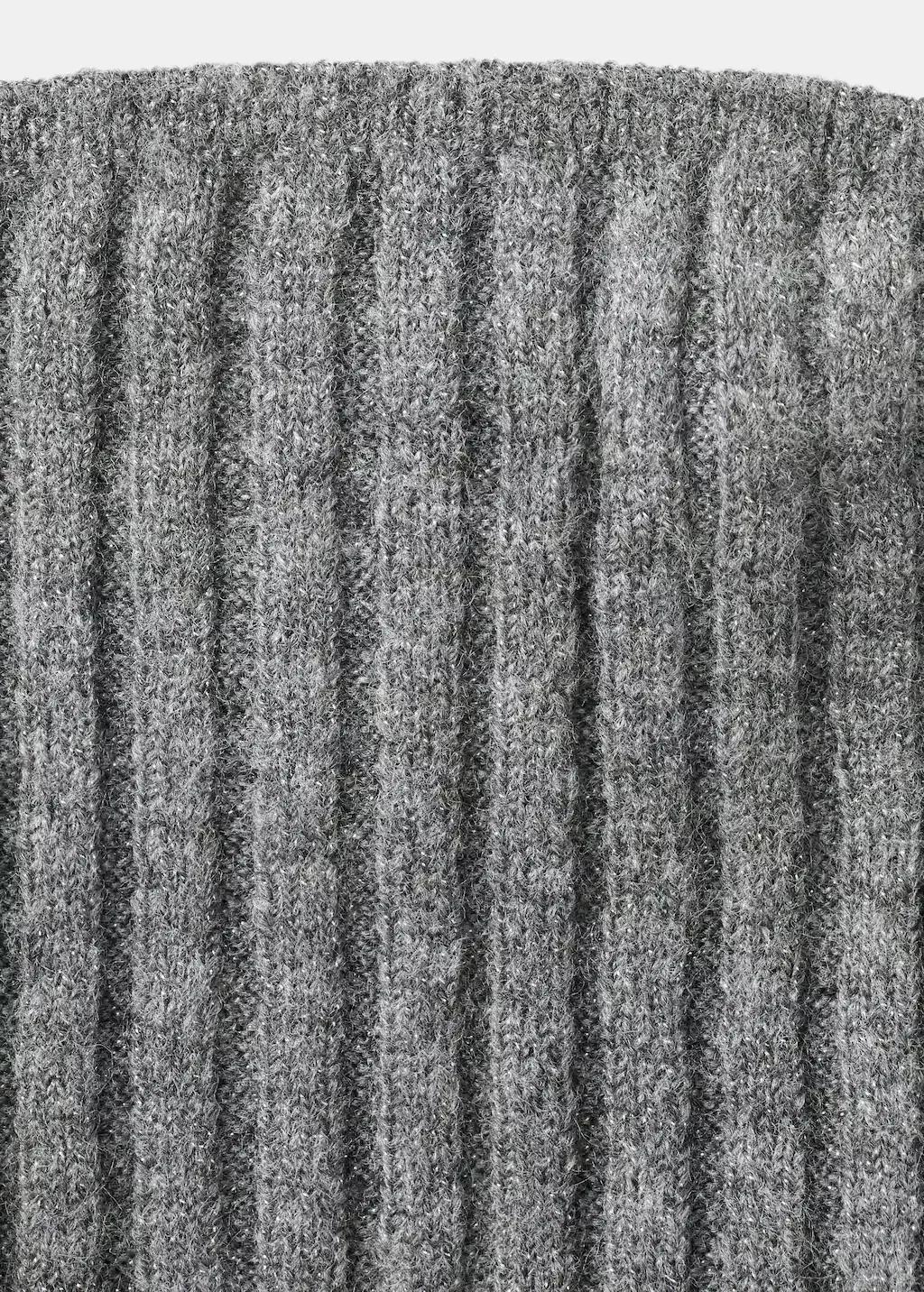 Grey Lurex Knitted Strapless Top, Grey, large image number 1