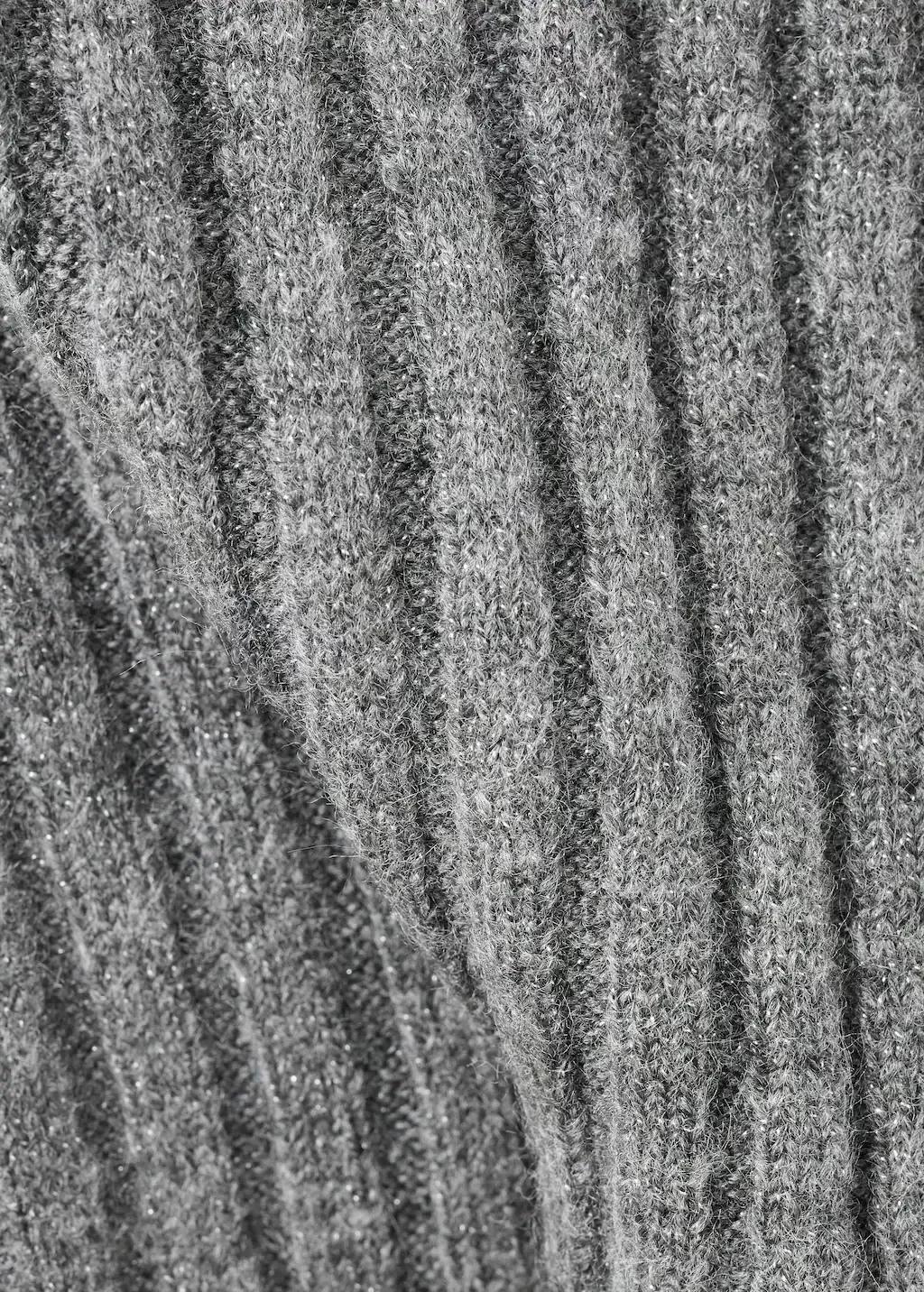 Grey Lurex Knitted Strapless Top, Grey, large image number 5