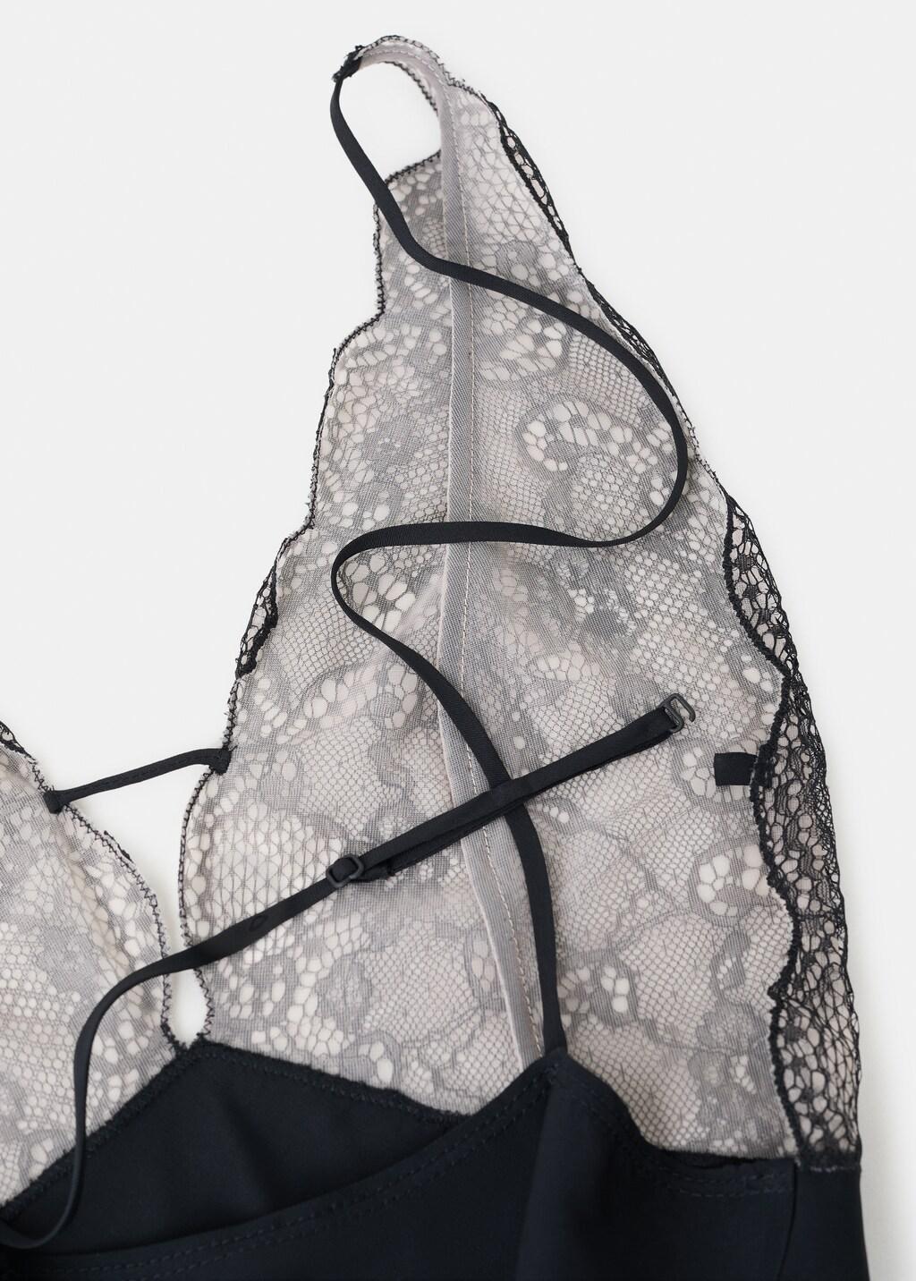 Black Combined Lace Bodysuit, 0201_99, large image number 4