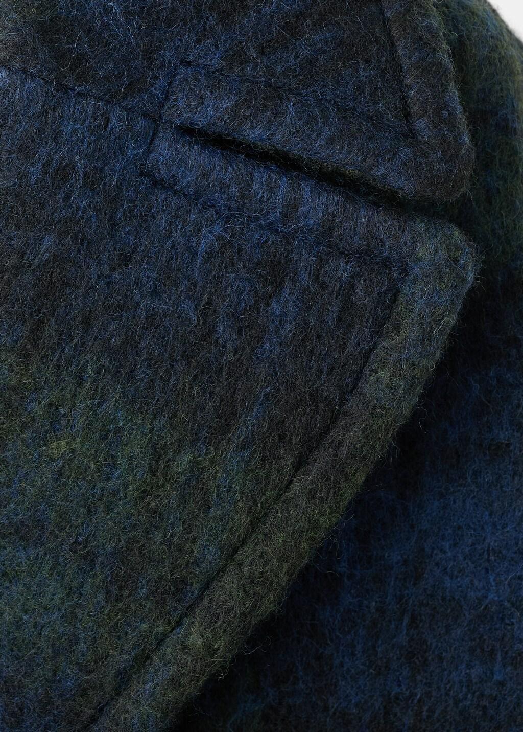 Navy Oversized Check Coat, 0201_56, large image number 5