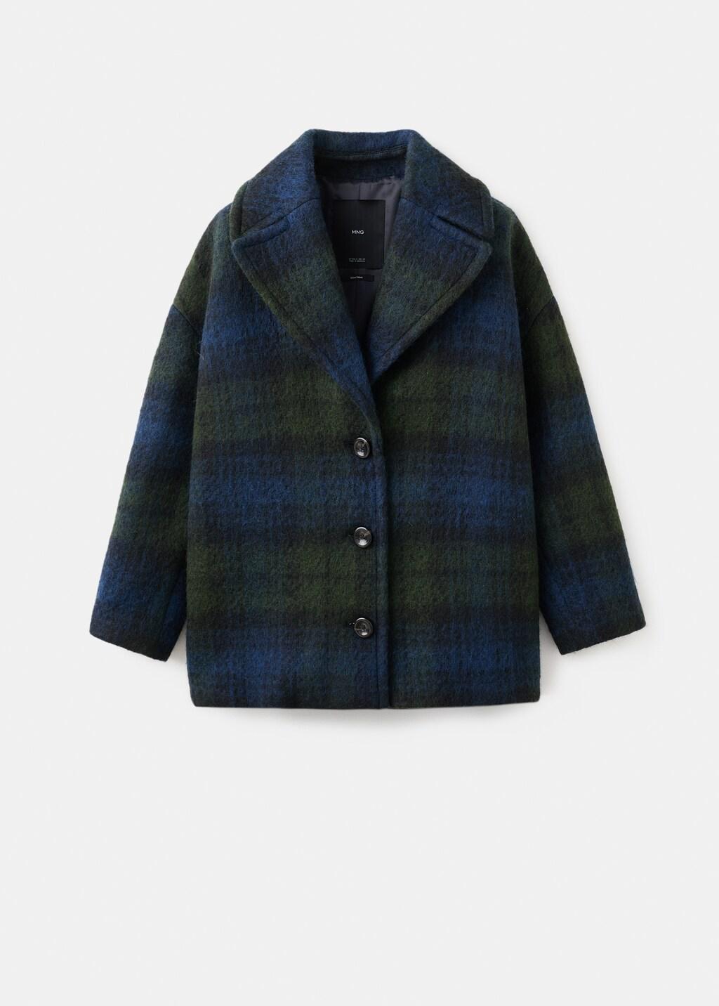 Navy Oversized Check Coat, 0201_56, large image number 7