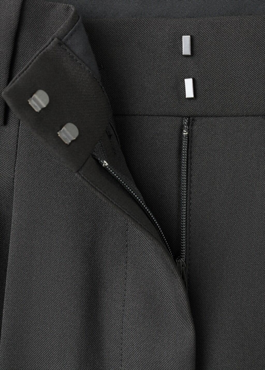 Black Wide-Leg Pleated Suit Trousers, 0201_99, large image number 1