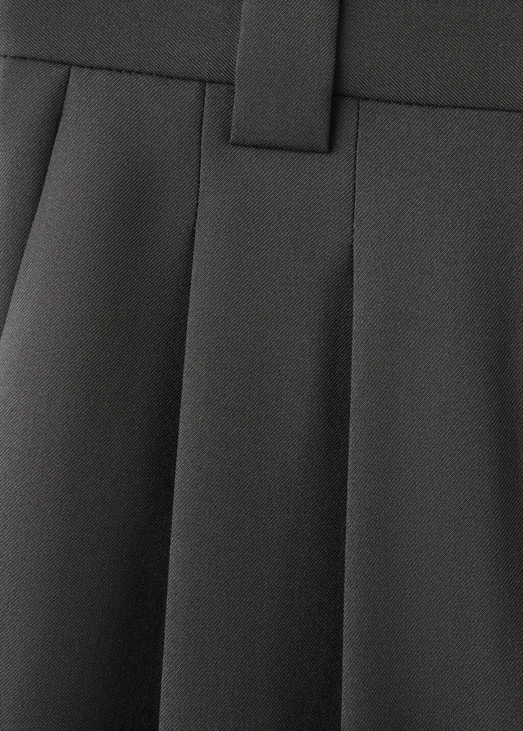 Black Wide-Leg Pleated Suit Trousers, 0201_99, large image number 5