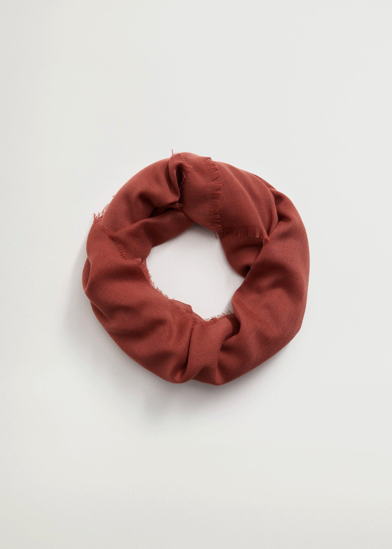 Dark Red Frayed Edge Scarf, Women, , large image number 0