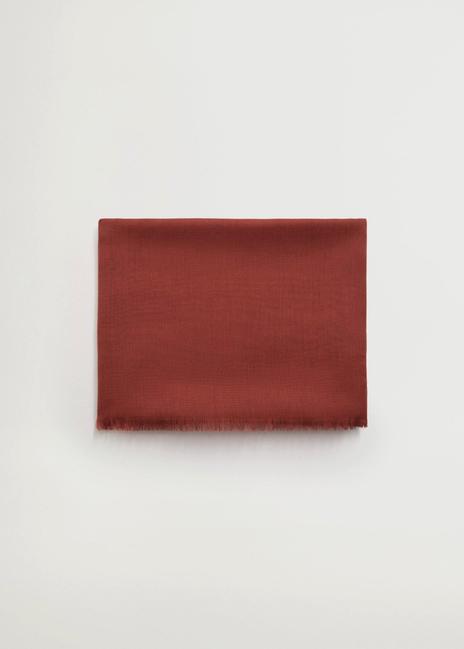 Dark Red Frayed Edge Scarf, Women, , large image number 1