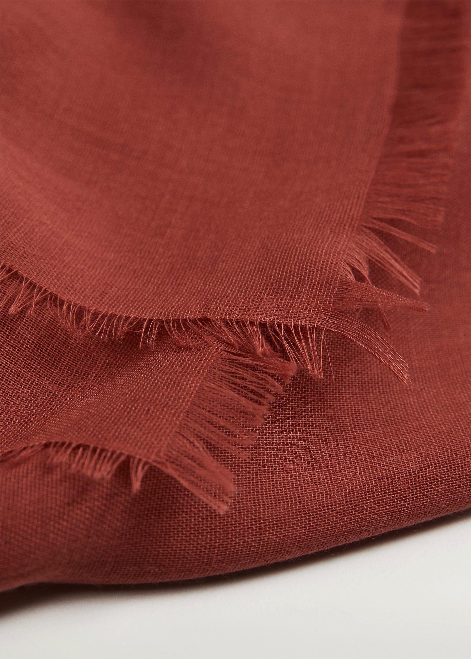 Dark Red Frayed Edge Scarf, Women, , large image number 3