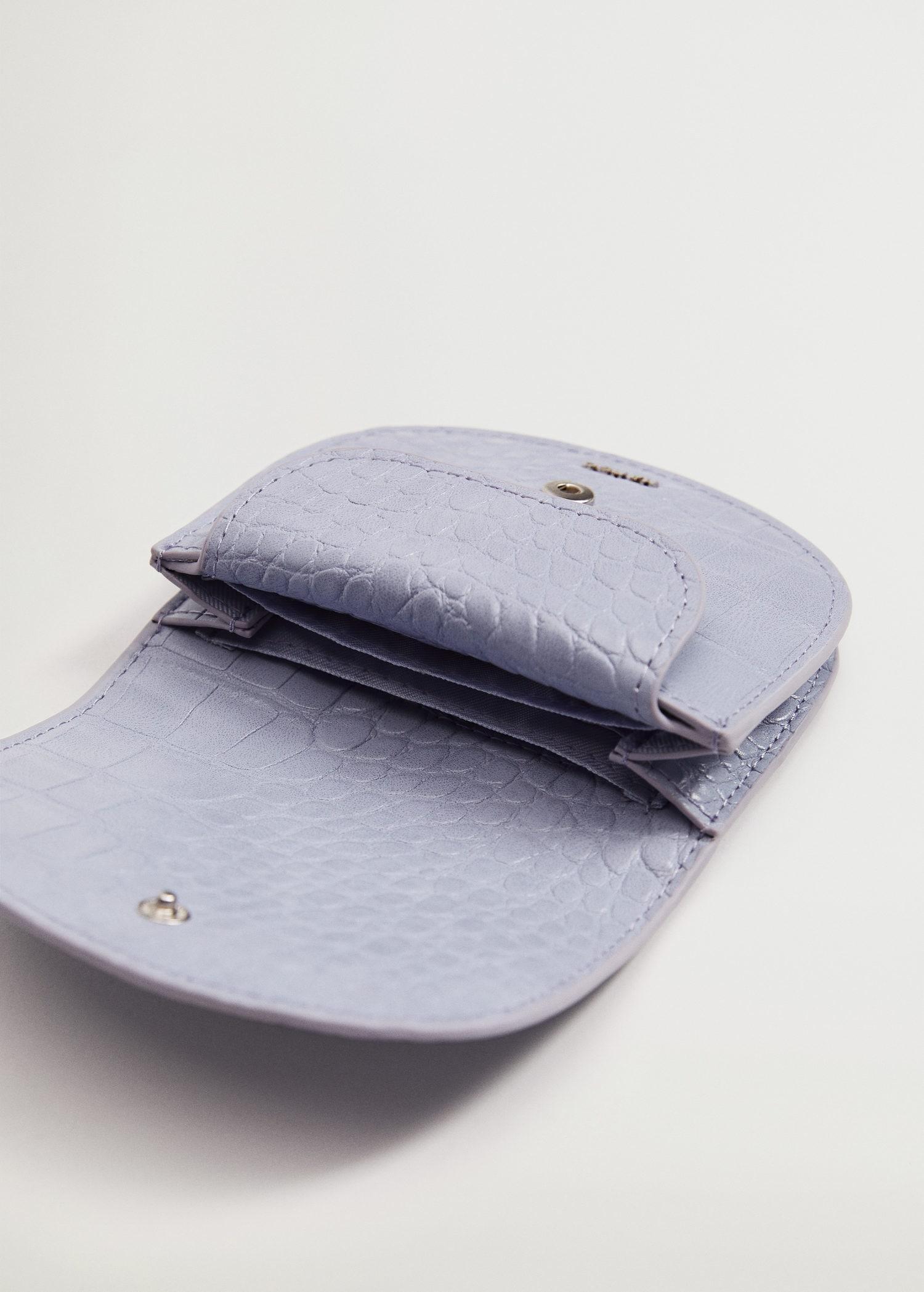 Lt-Pastel Purple Croc-Effect Flap Purse, Women, , large image number 1
