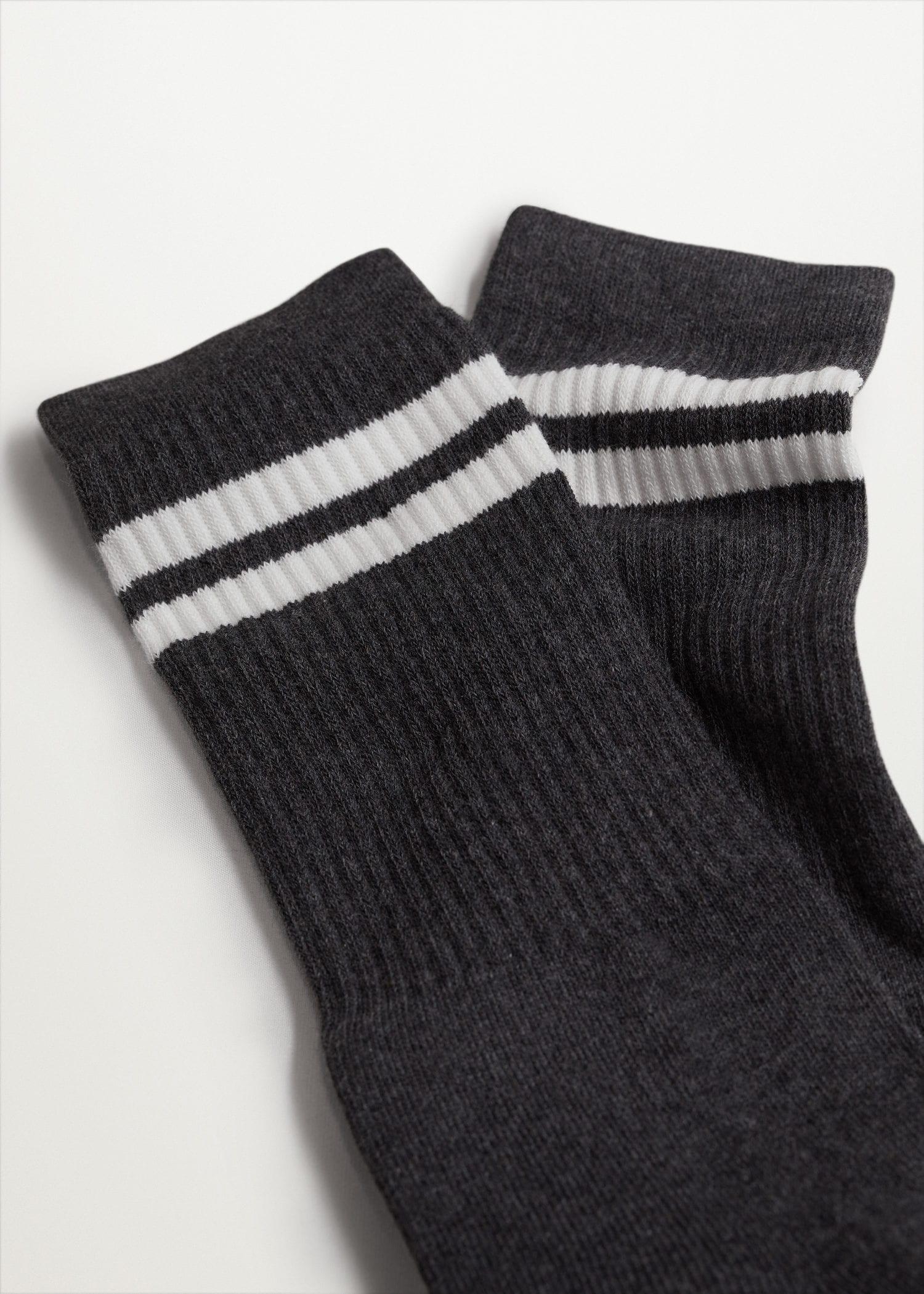 Charcoal Cotton Sport Socks, Men, , large image number 2