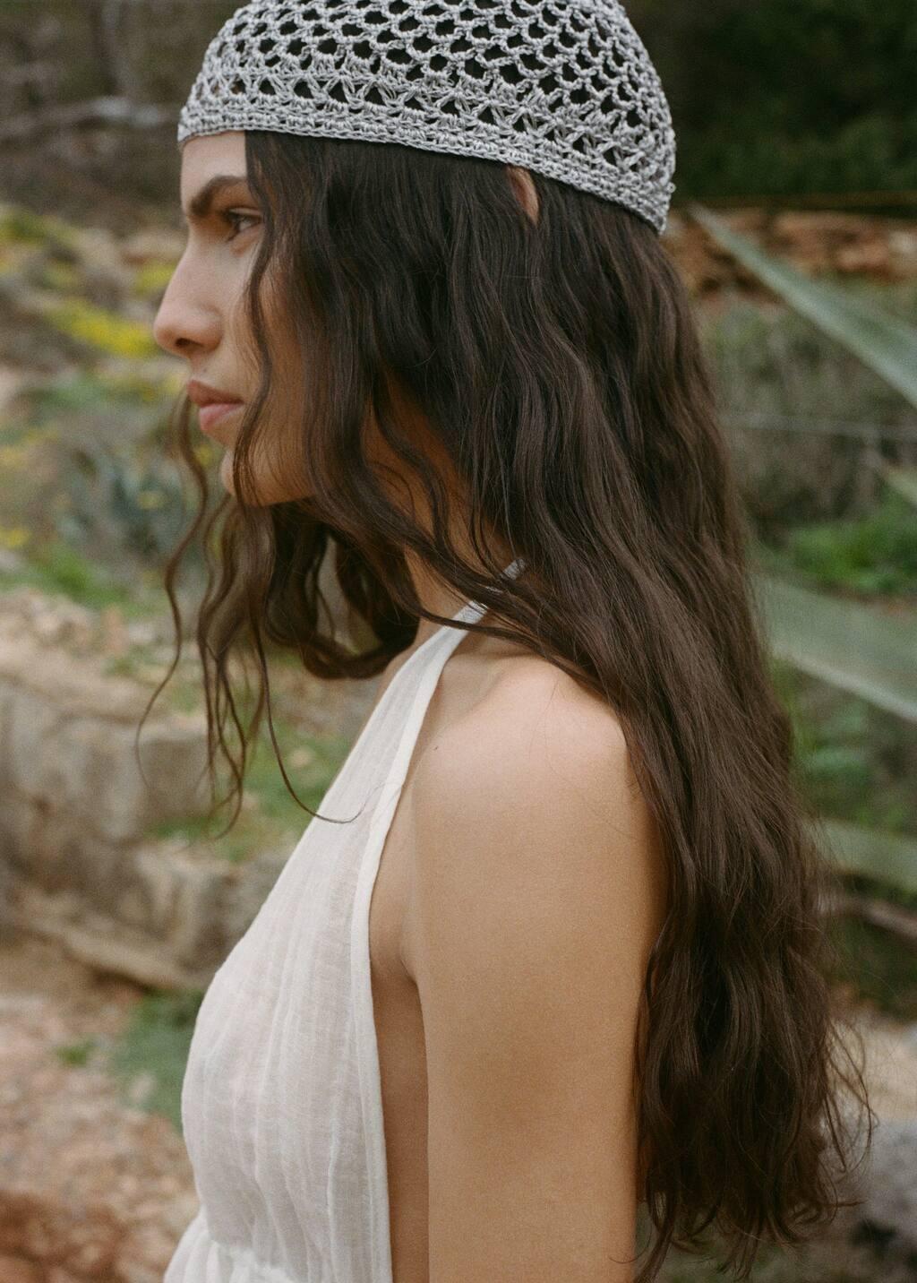 Grey Crochet Hat, Grey, large image number 2
