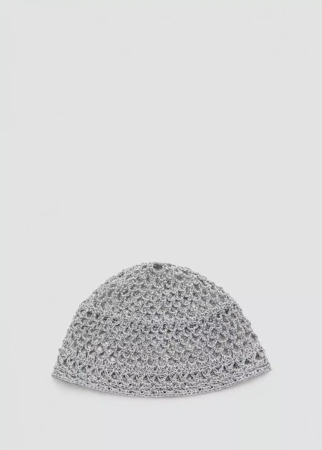 Grey Crochet Hat, Grey, large image number 3