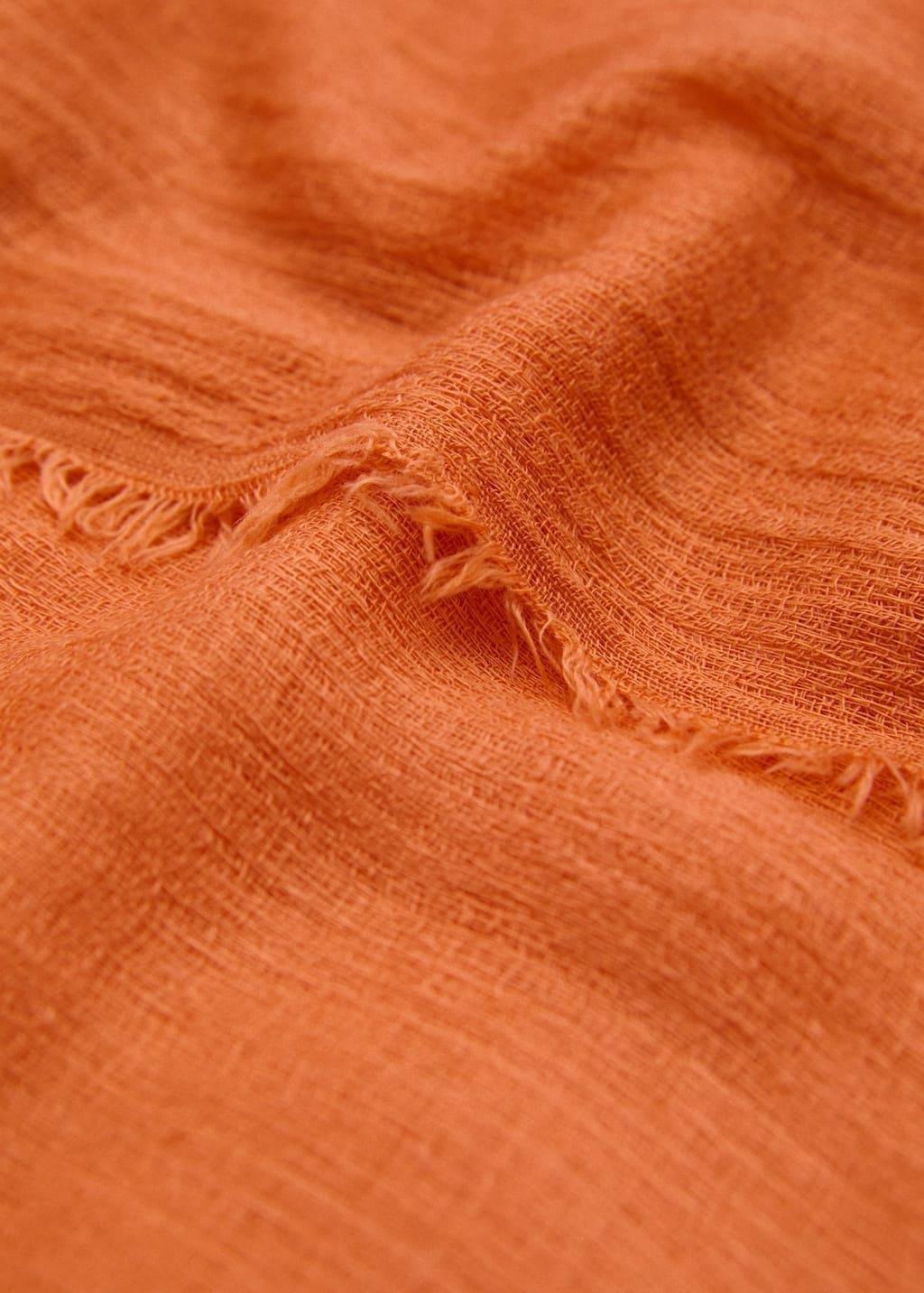 Orange Frayed Edge Scarf, Medium Orange, large image number 0