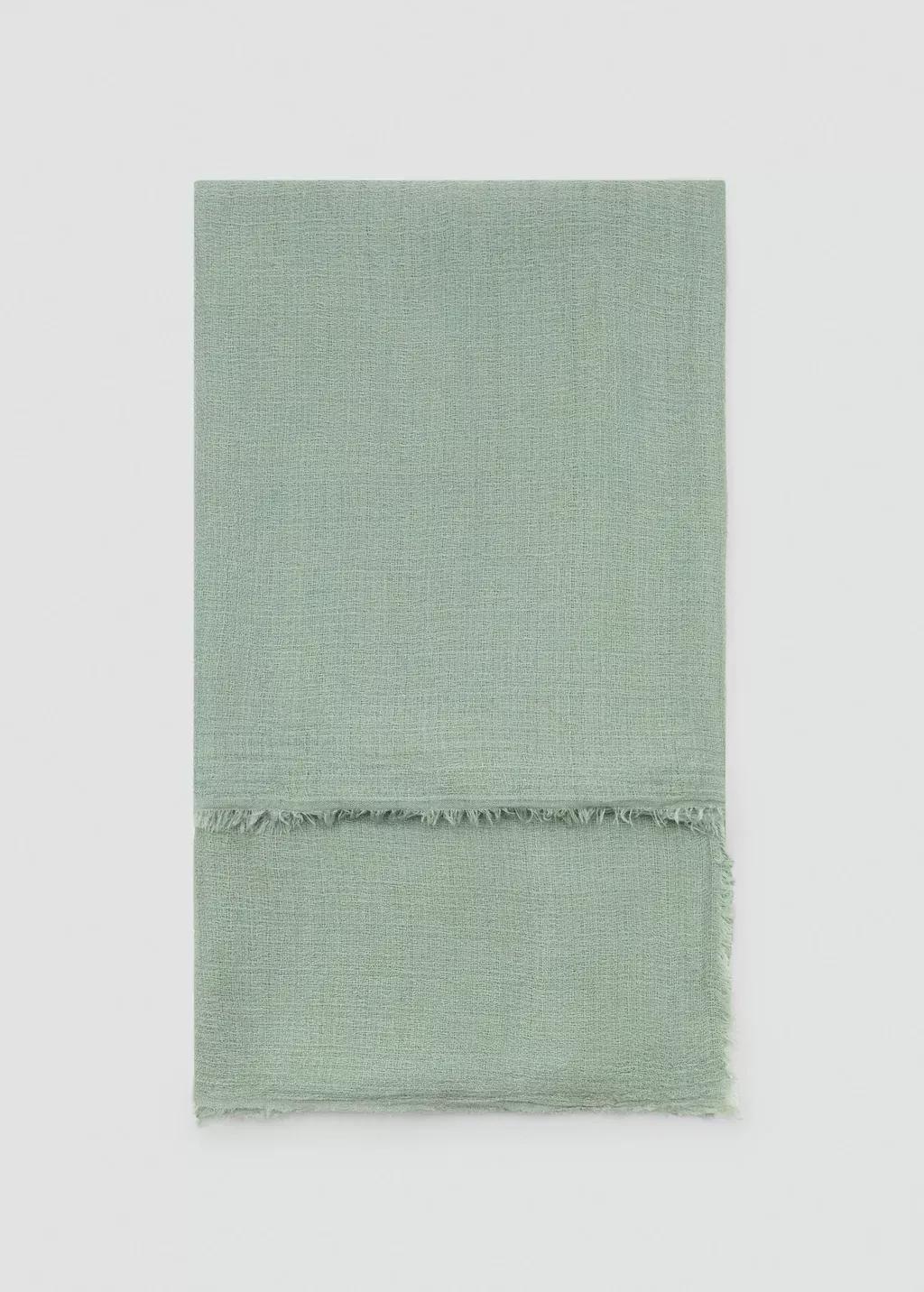 Green Frayed Edge Scarf, Green, large image number 1