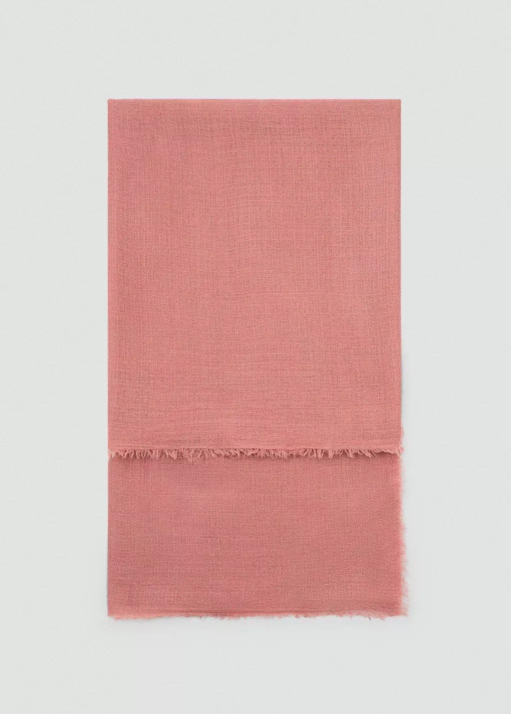 Pink Frayed Edge Scarf, Light-Pastel Pink, large image number 1
