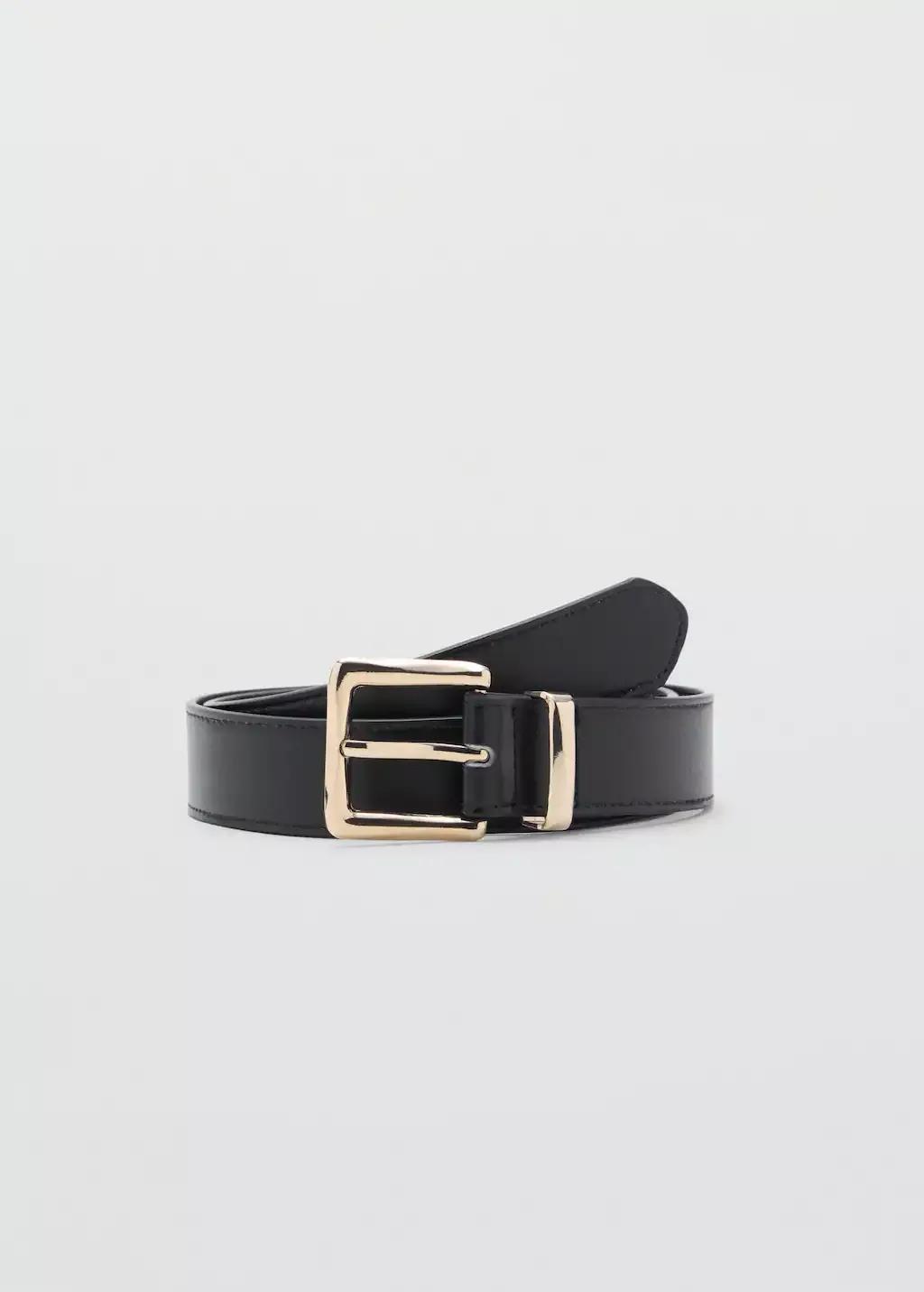 Black Stitched Belt With Square Buckle, , large image number 3