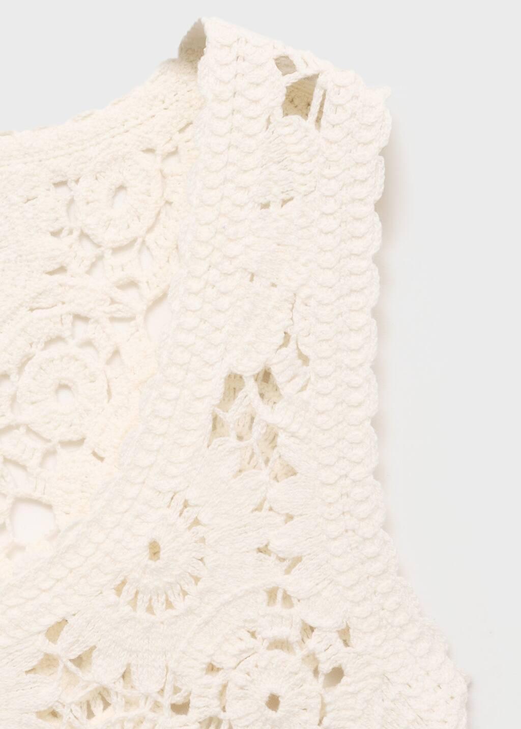 Beige Crochet Top With Flowers, , large image number 4