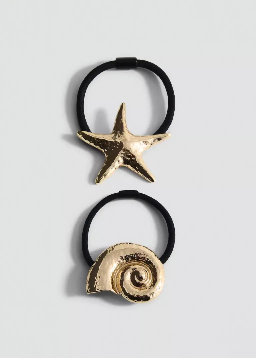 GOLD Set of marine-design hair bands, 0201_OR, large image number 1