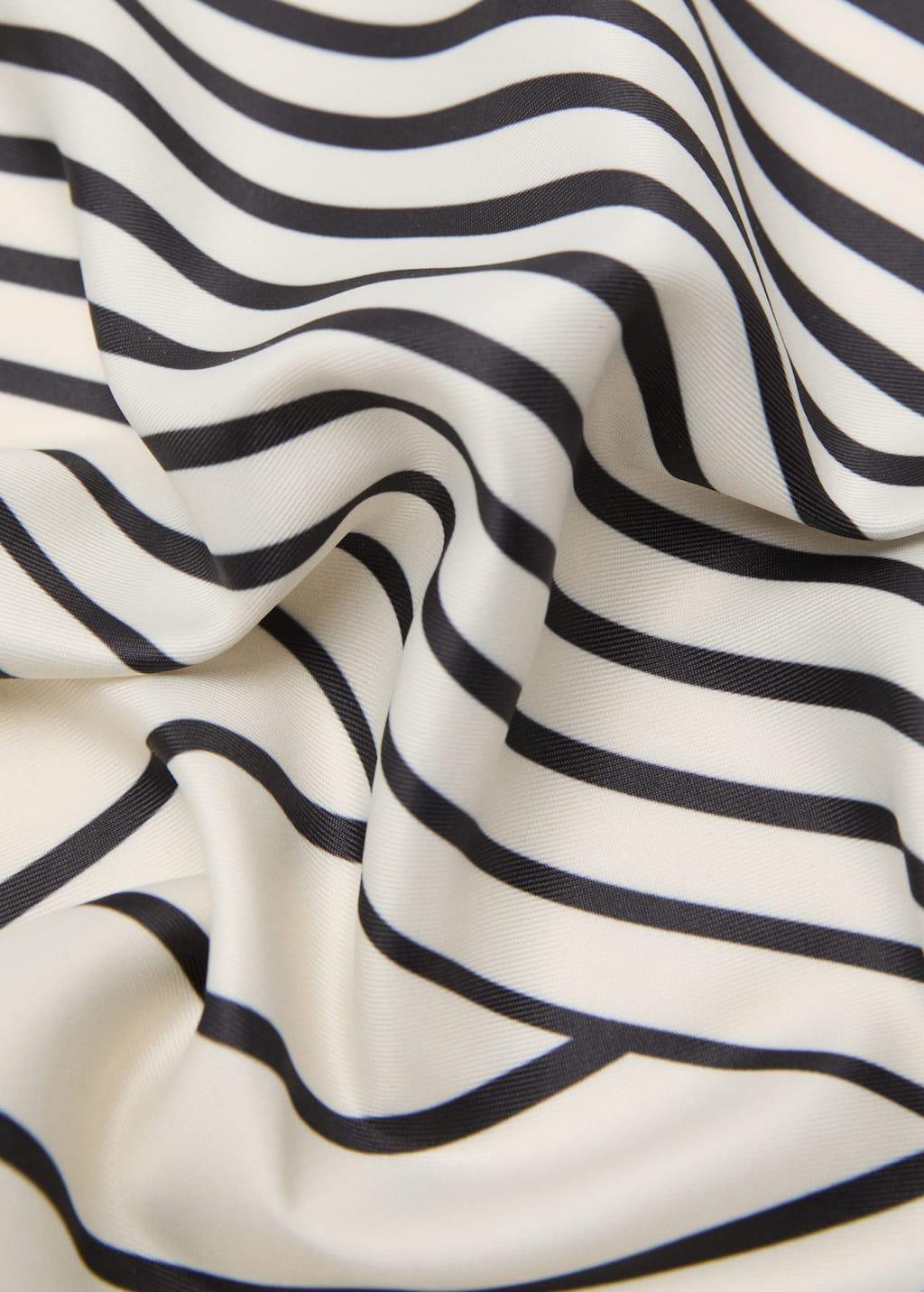 Cream Geometric Stripe-Print Scarf, , medium
