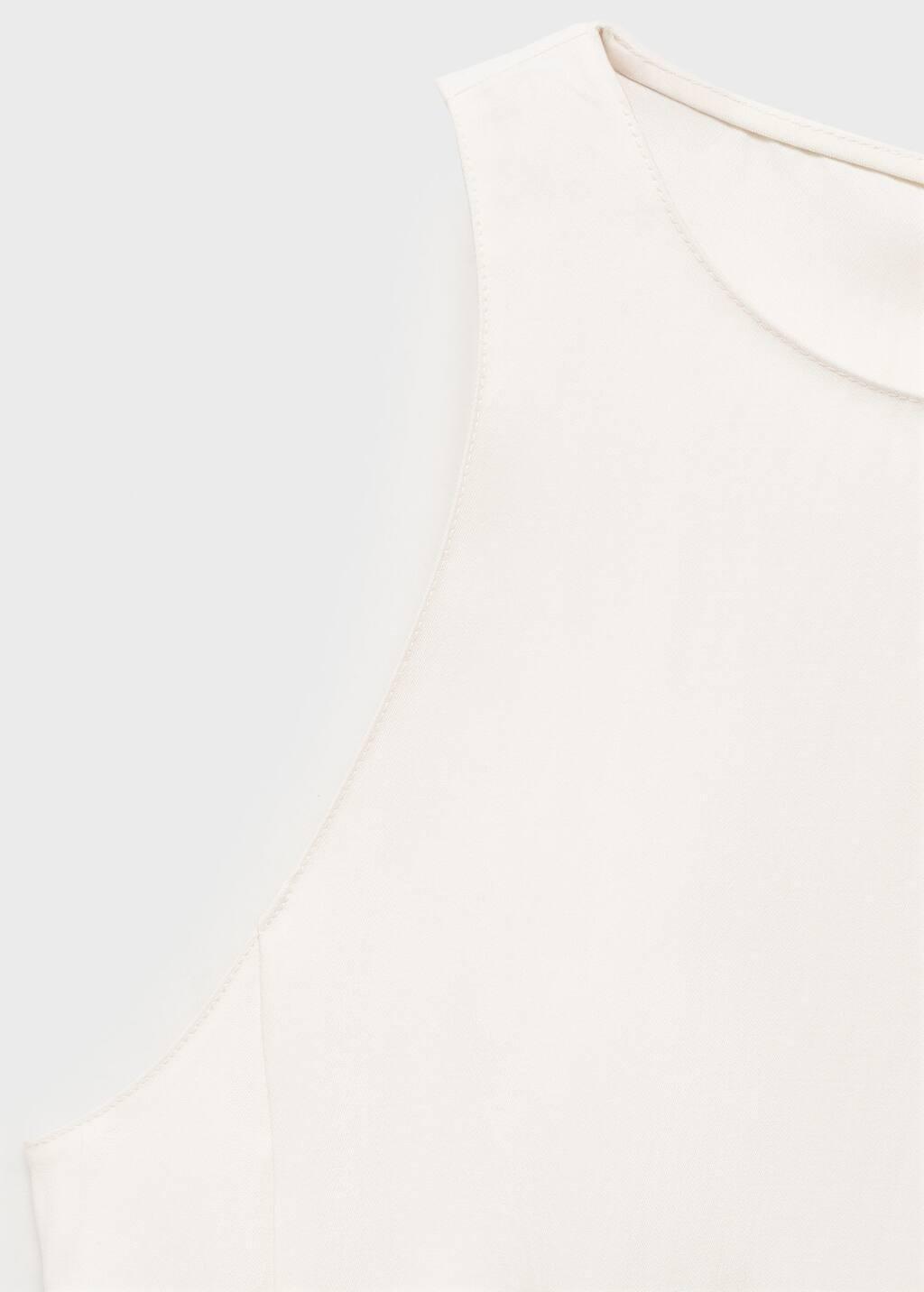 NATURAL WHITE Fitted halter-neck blouse, 0201_02, medium