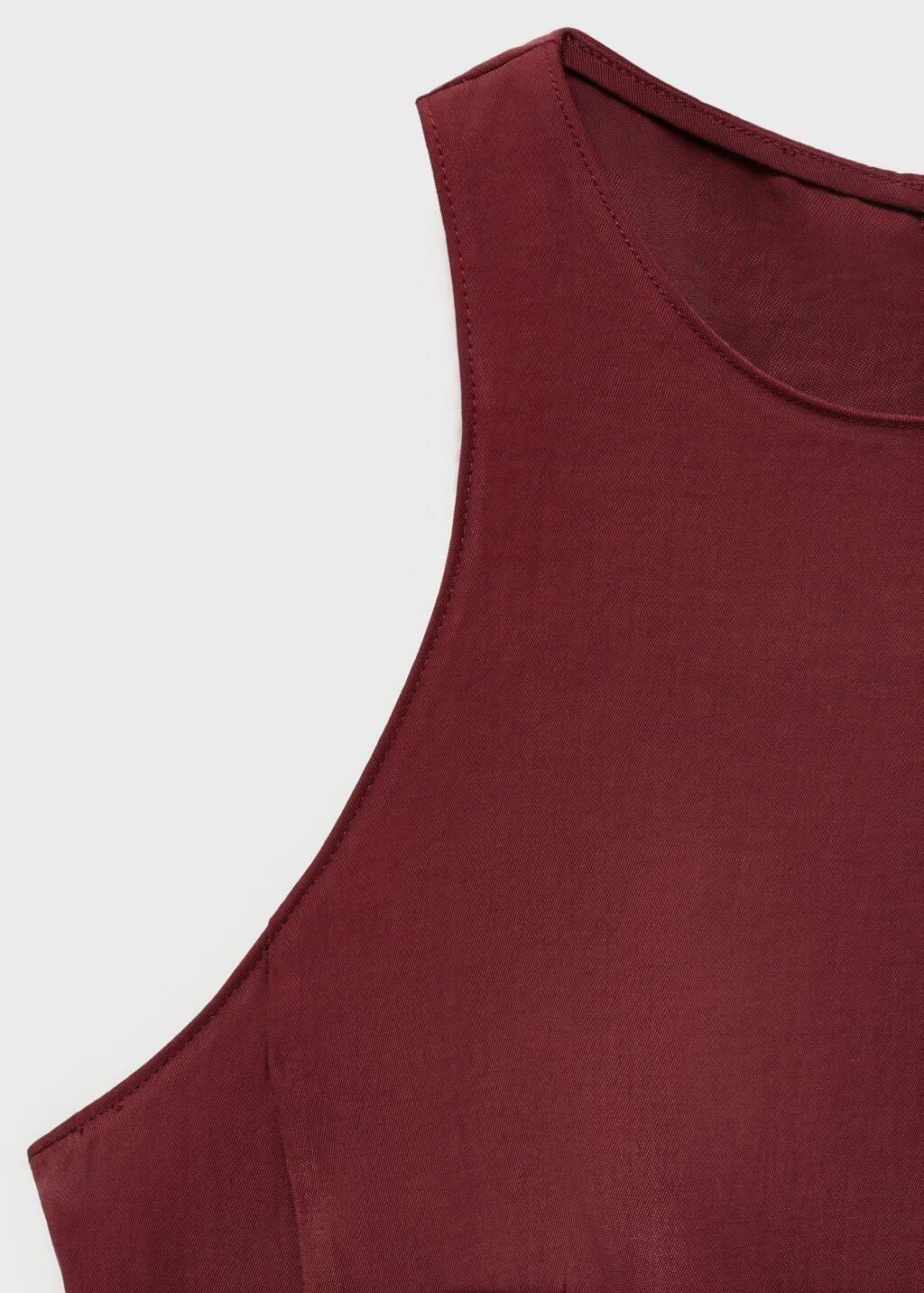 Burgundy Halter-Neck Flared Top, , large image number 2