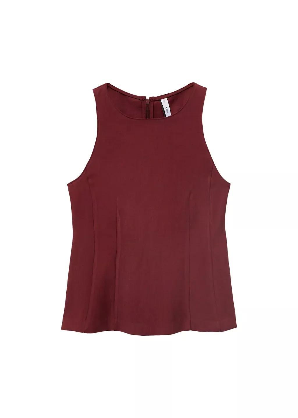 Burgundy Halter-Neck Flared Top, , large image number 3