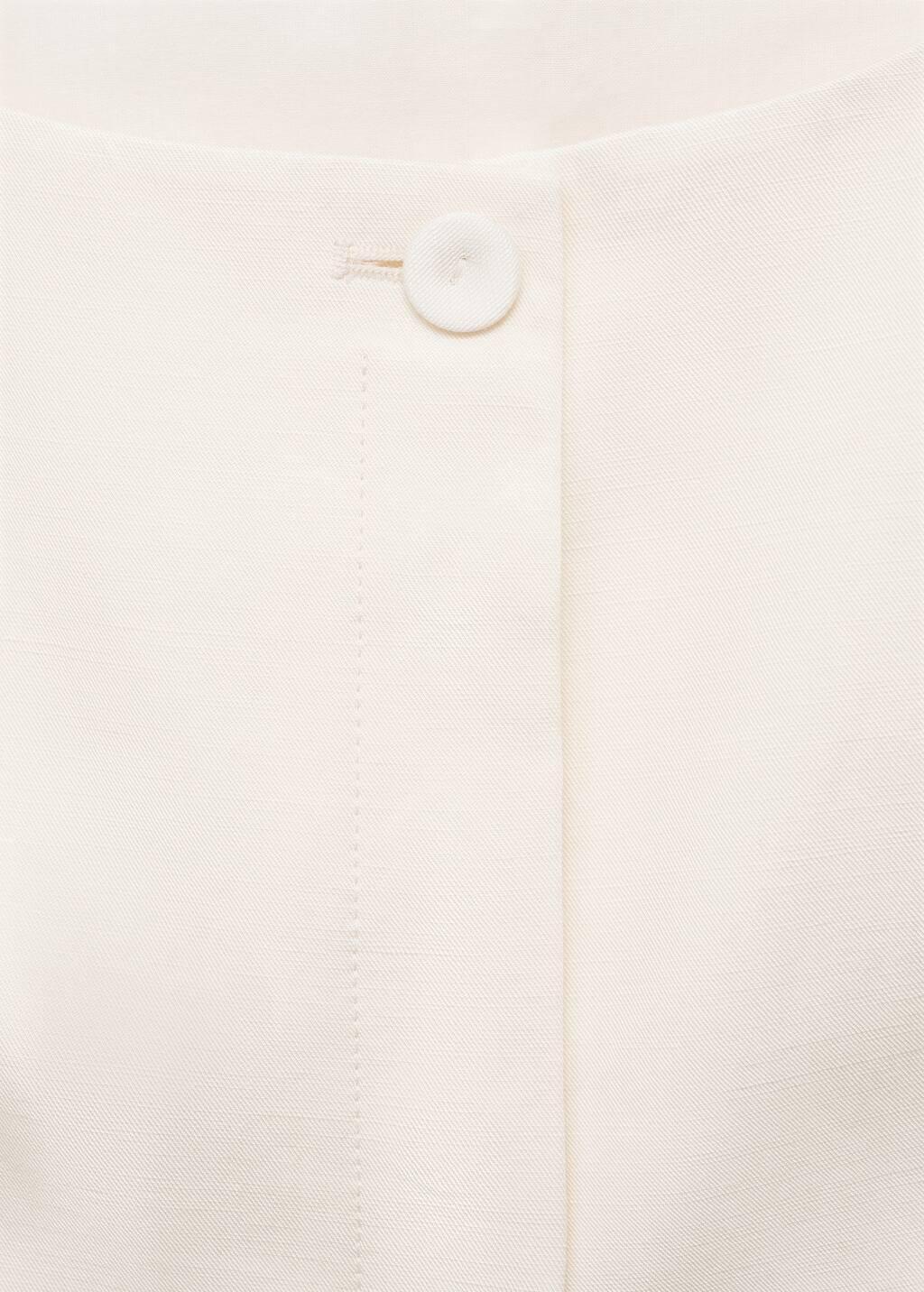 White Linen-Blend Suit Waistcoat, , large image number 2