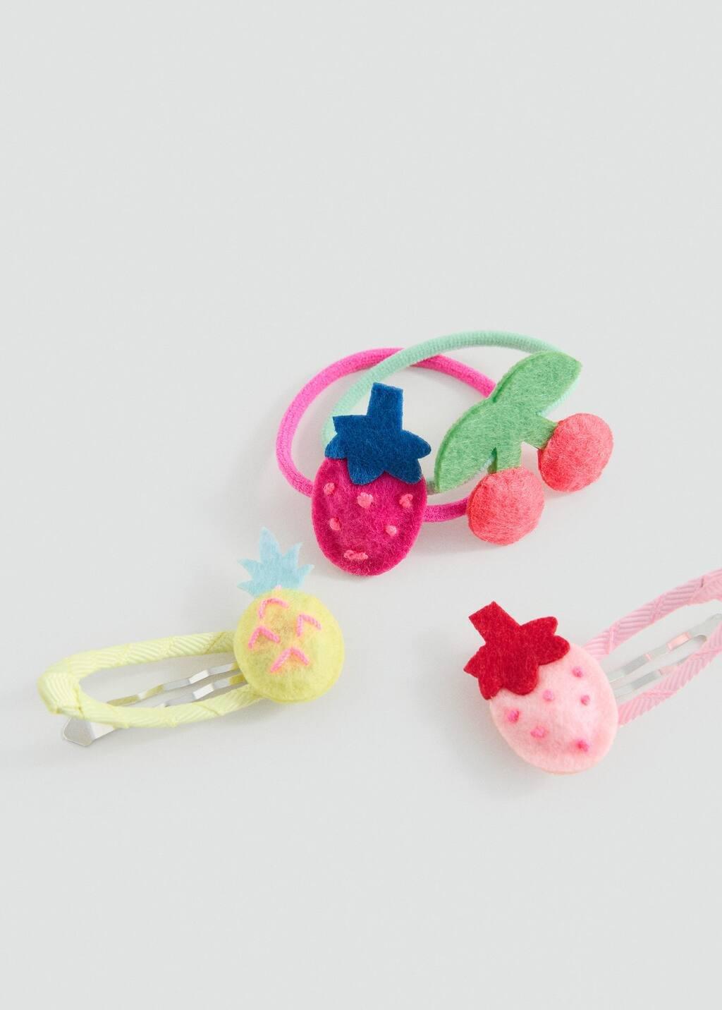 PINK Pack of hairpins and hair bands, Kids Girl, Pink, large image number 0