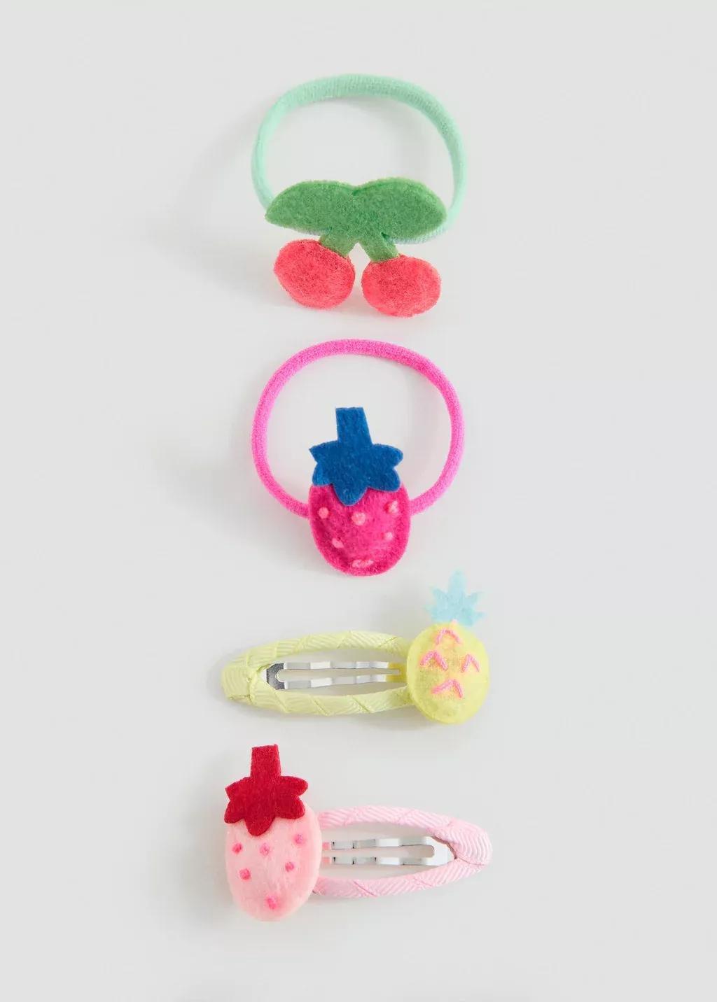 PINK Pack of hairpins and hair bands, Kids Girl, Pink, large image number 1