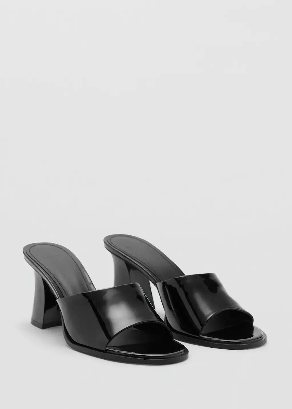 BLACK Patent leather effect heeled sandal, , large image number 2