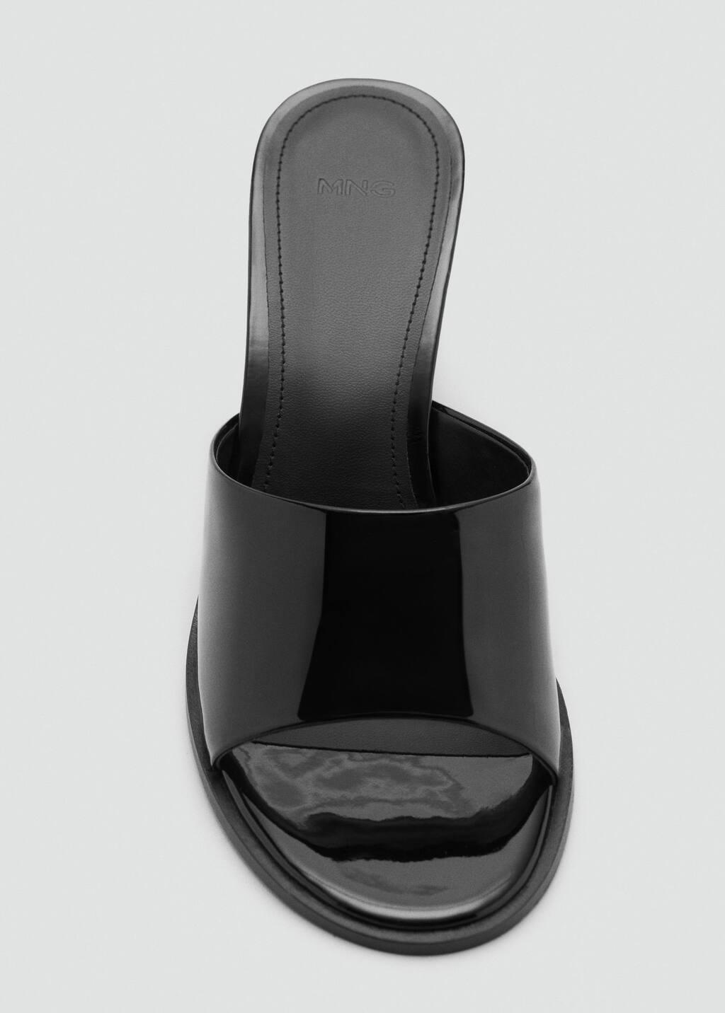 BLACK Patent leather effect heeled sandal, , large image number 3