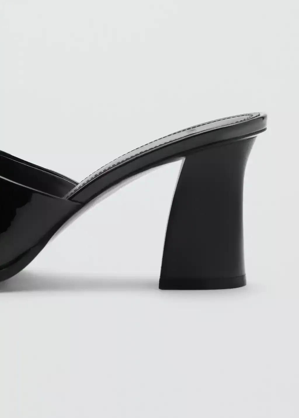 BLACK Patent leather effect heeled sandal, , large image number 5