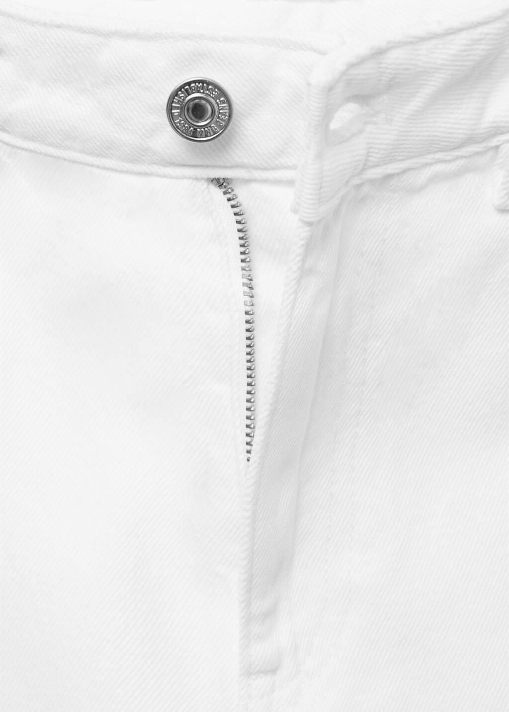 White Wide Leg Jeans With Turned-Up Hem, , large image number 4