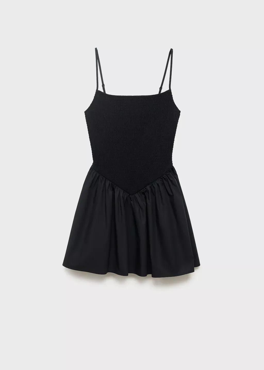 BLACK Combined gathered dress, , large image number 3