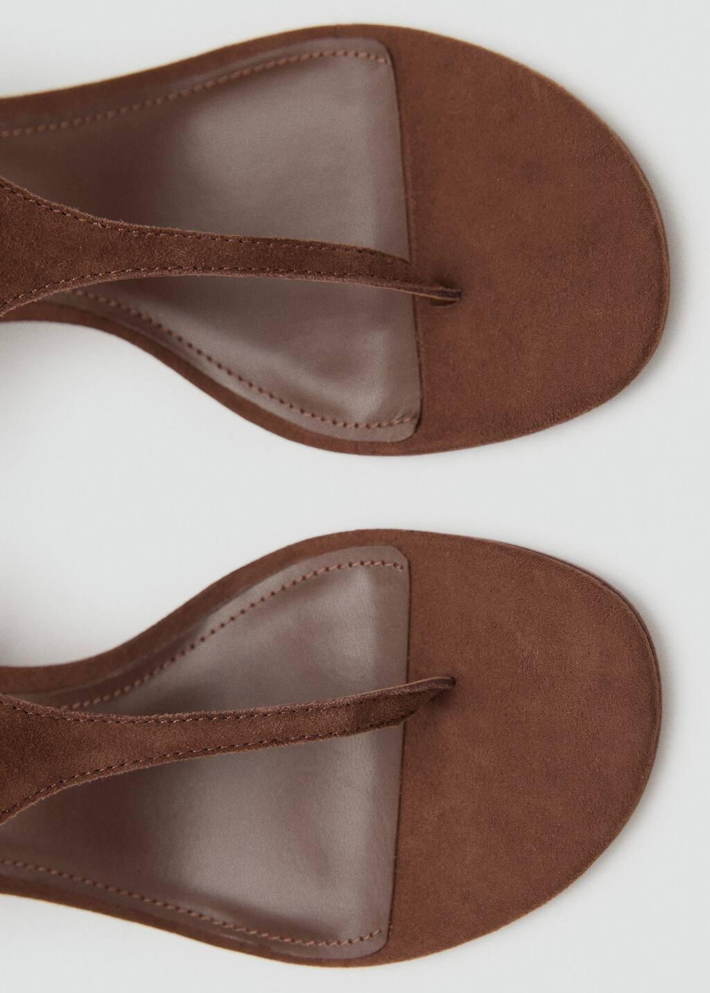Brown Suede Leather Heeled Sandal, , large image number 2