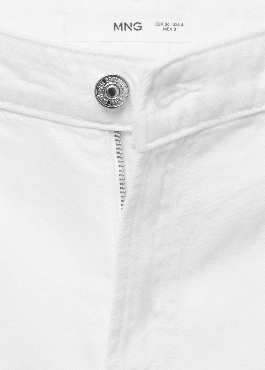 White Straight-Fit Mid-Rise Denim Jorts, , large image number 2