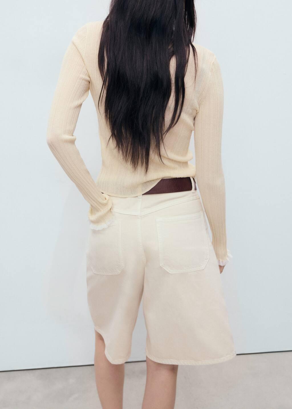 Beige Contrast Trim Cardigan, Light Beige, large image number 5