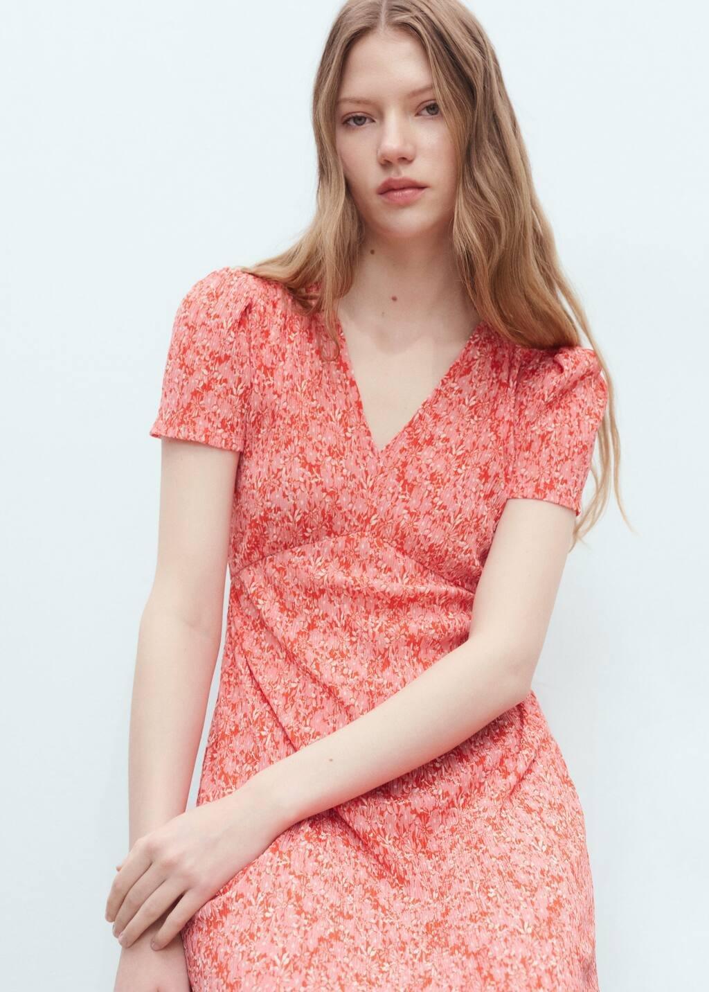 Red Printed Short Dress, , large image number 2
