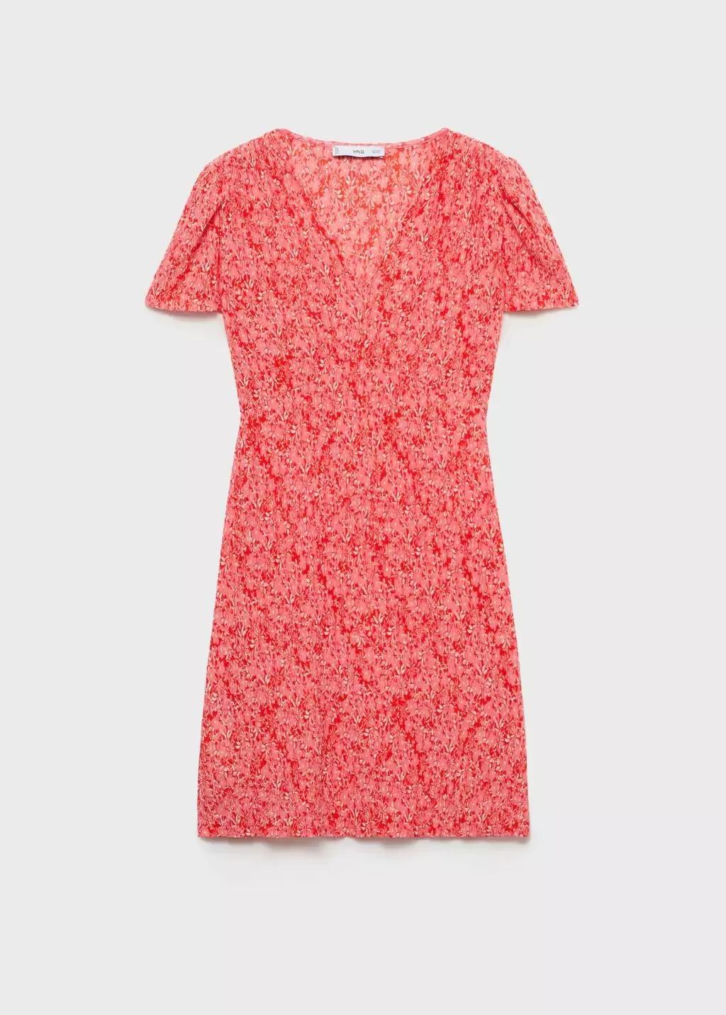 Red Printed Short Dress, , large image number 3