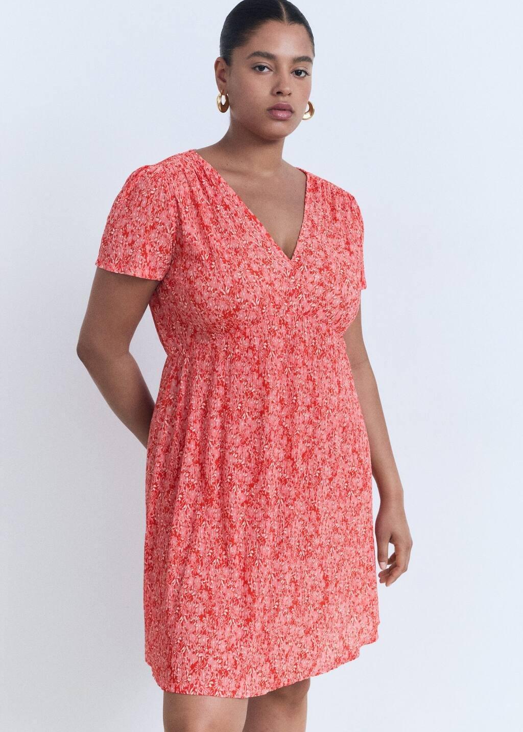 Red Printed Short Dress, , large image number 6