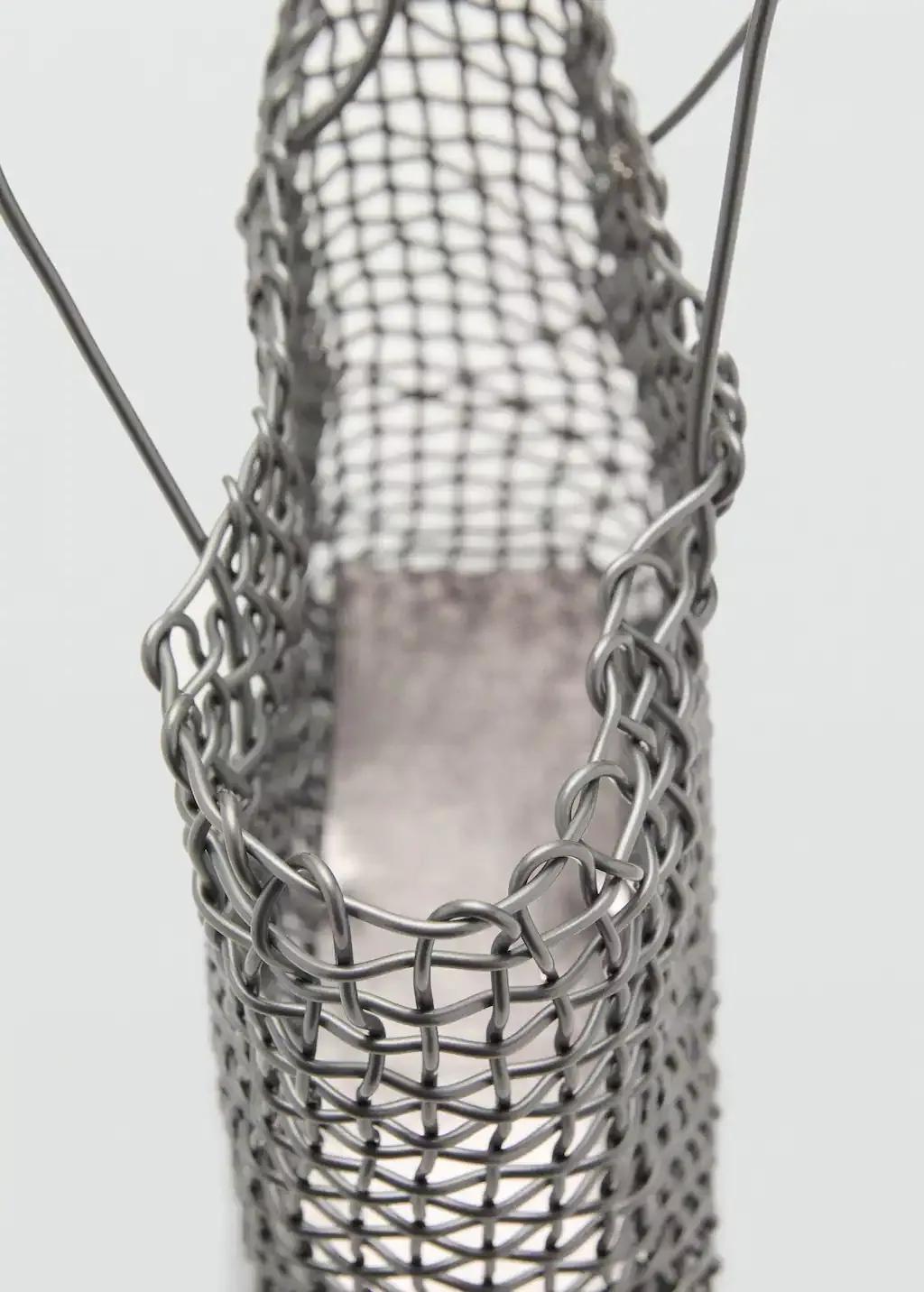 SILVER Braided shoulder bag, Silver, medium