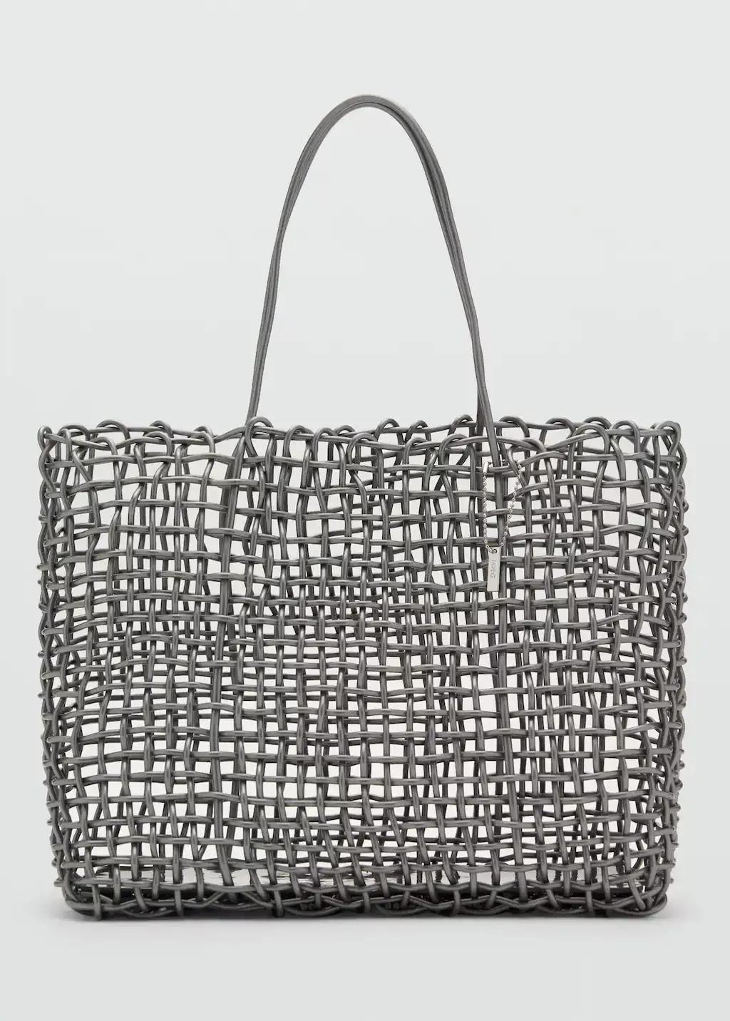 SILVER Braided shoulder bag, Silver, large image number 3
