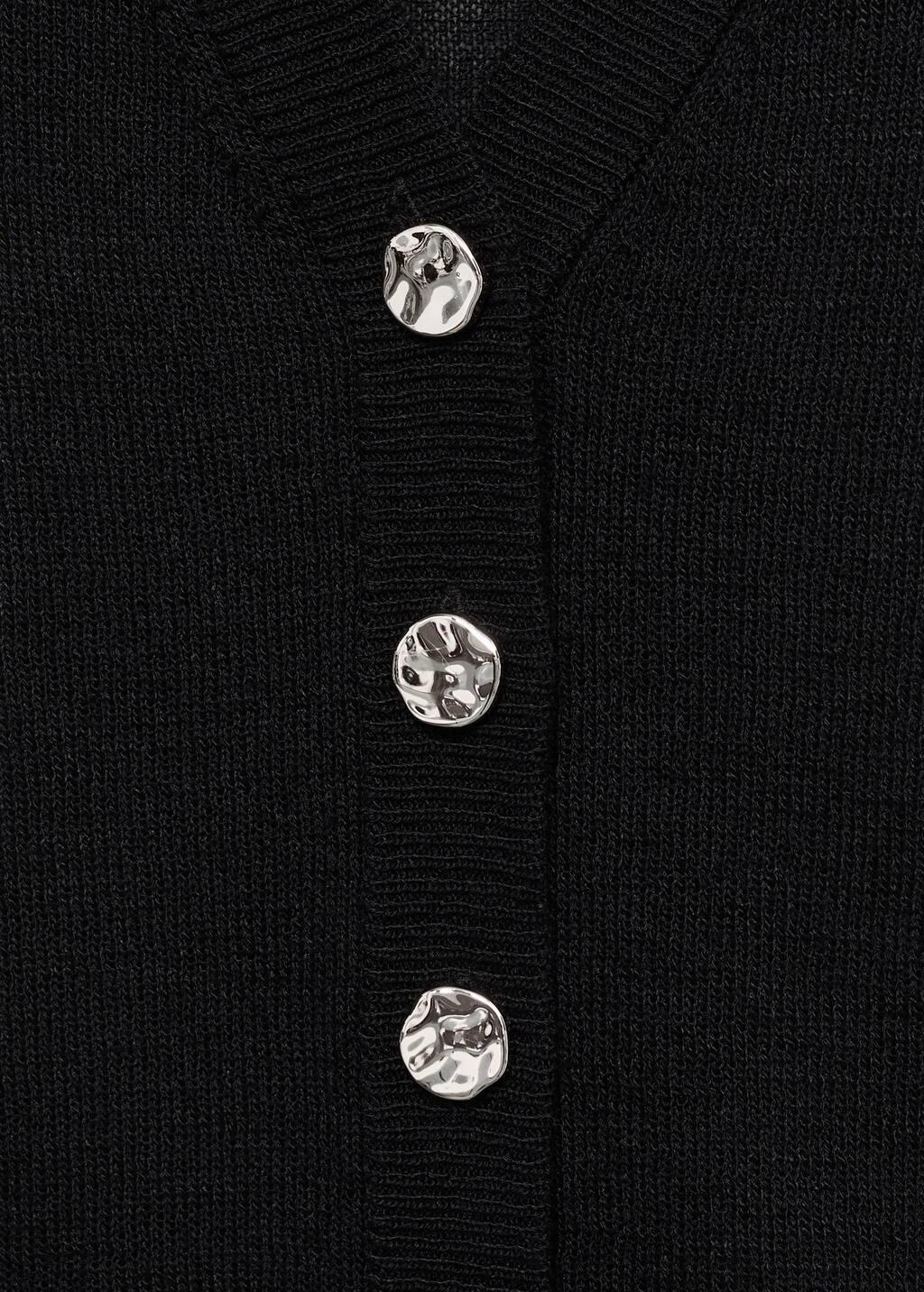 Black Fine-Knit Waistcoat With Buttons, , large image number 4