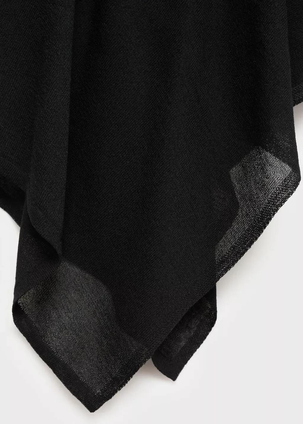 Black Asymmetrical Knitted Cape, , large image number 4