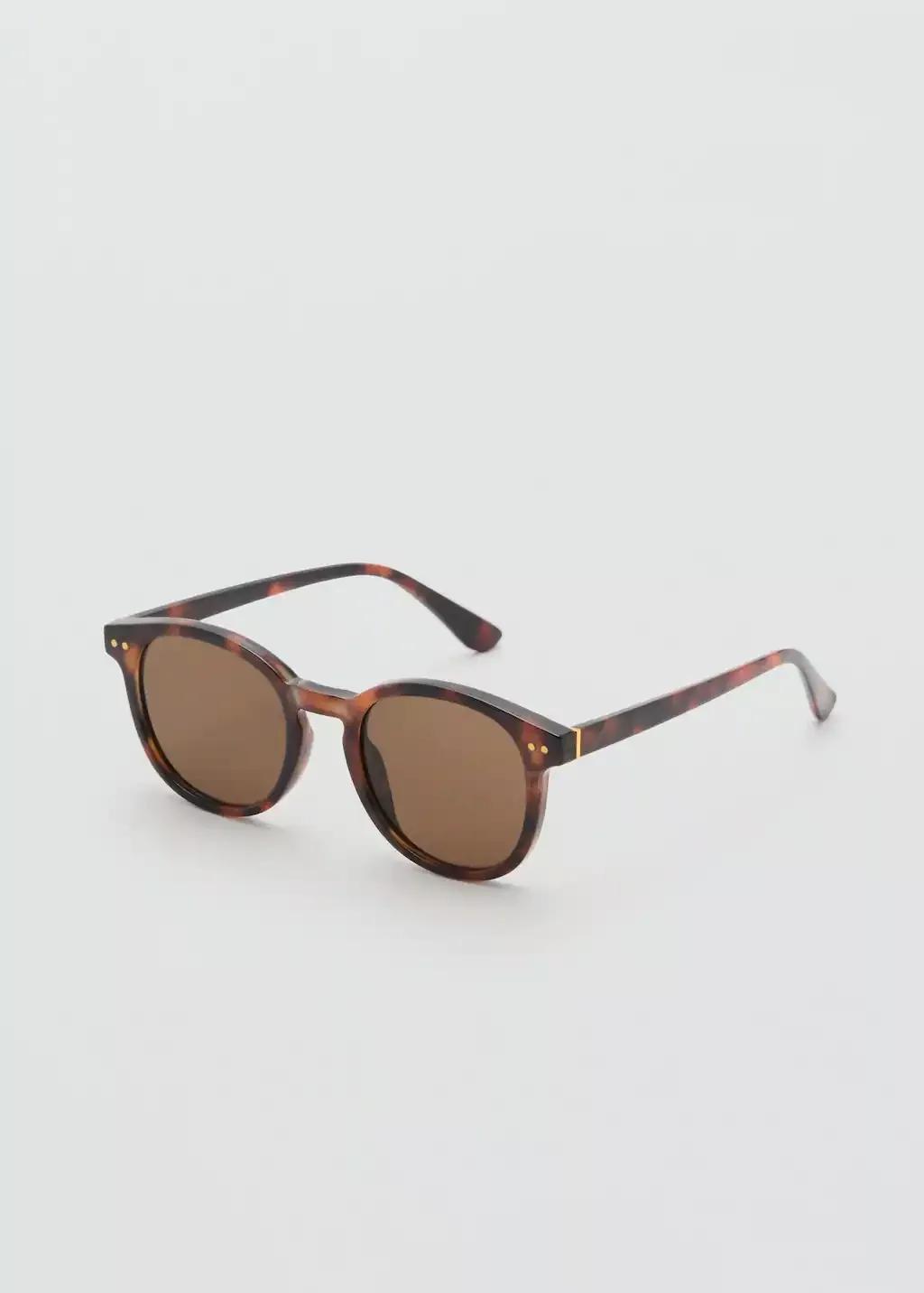 Brown Round-Framed Sunglasses, , medium