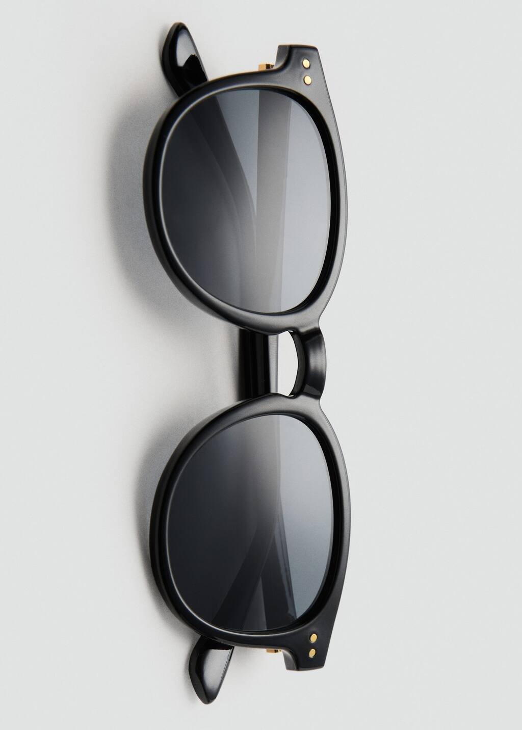 Black Round-Framed Sunglasses, Black, large image number 2