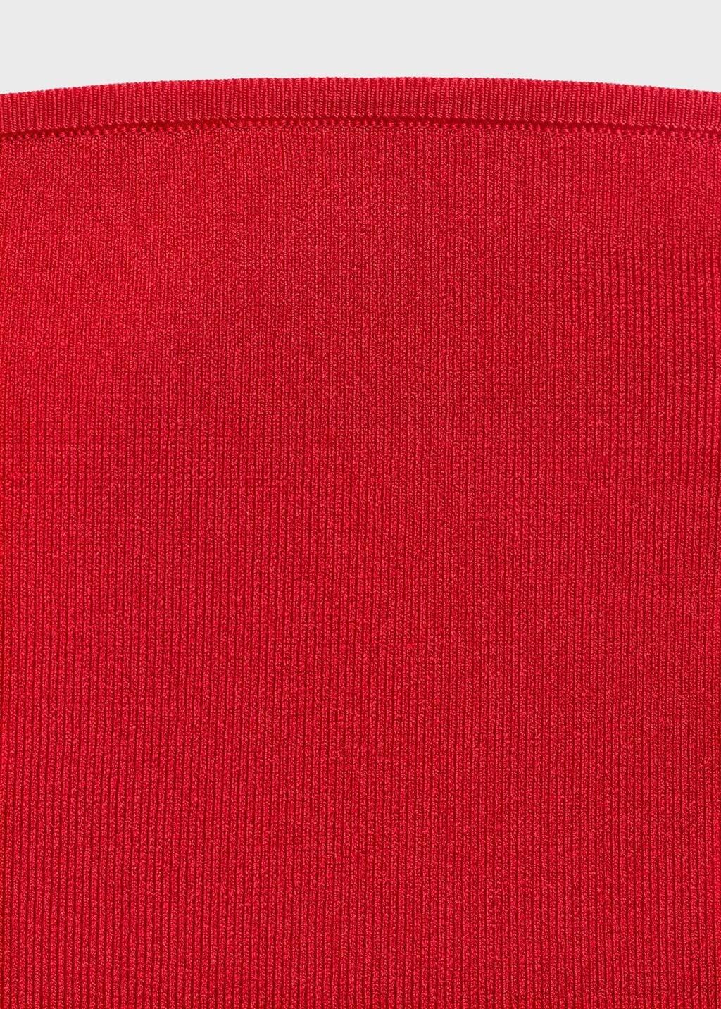 Red Strapless Fitted Top, , large image number 4