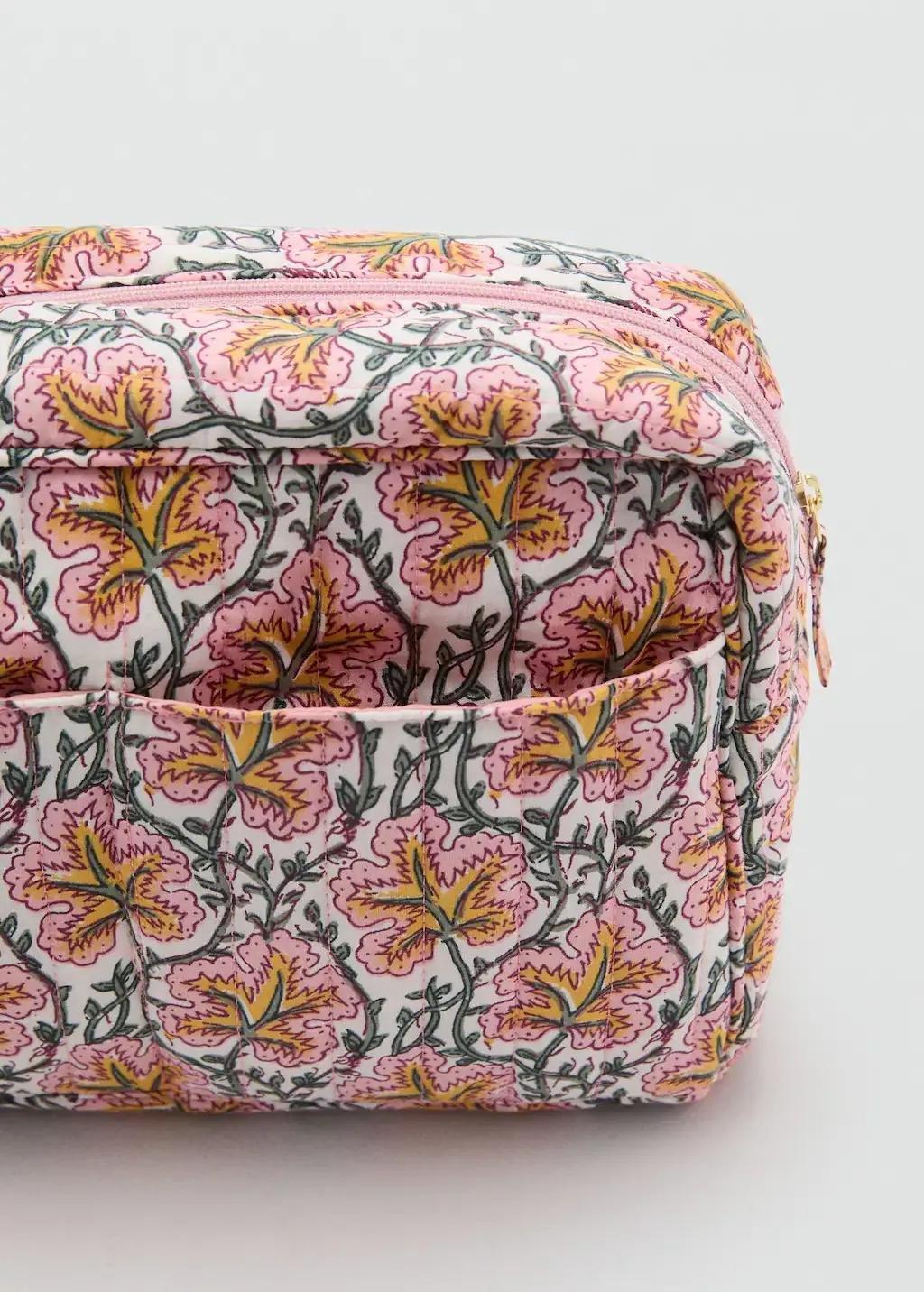 PINK Flower-printed cotton toiletry bag, 0201_85, large image number 2