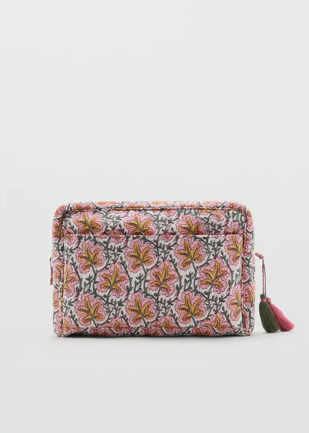 PINK Flower-printed cotton toiletry bag, 0201_85, large image number 3