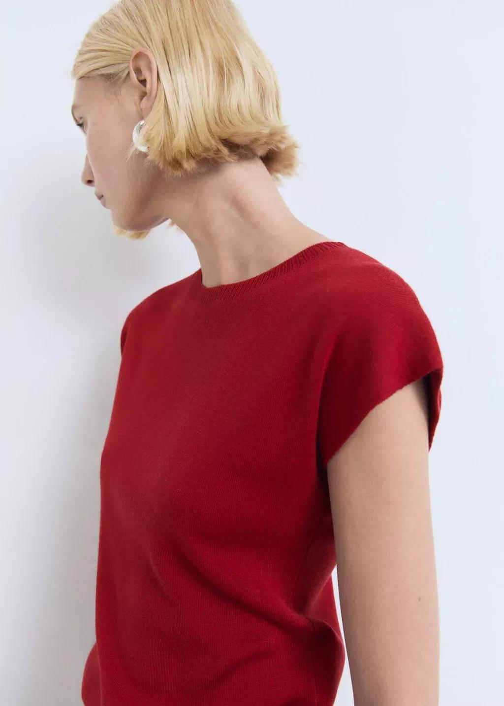 RED Short-sleeved fine-knit sweater, , medium
