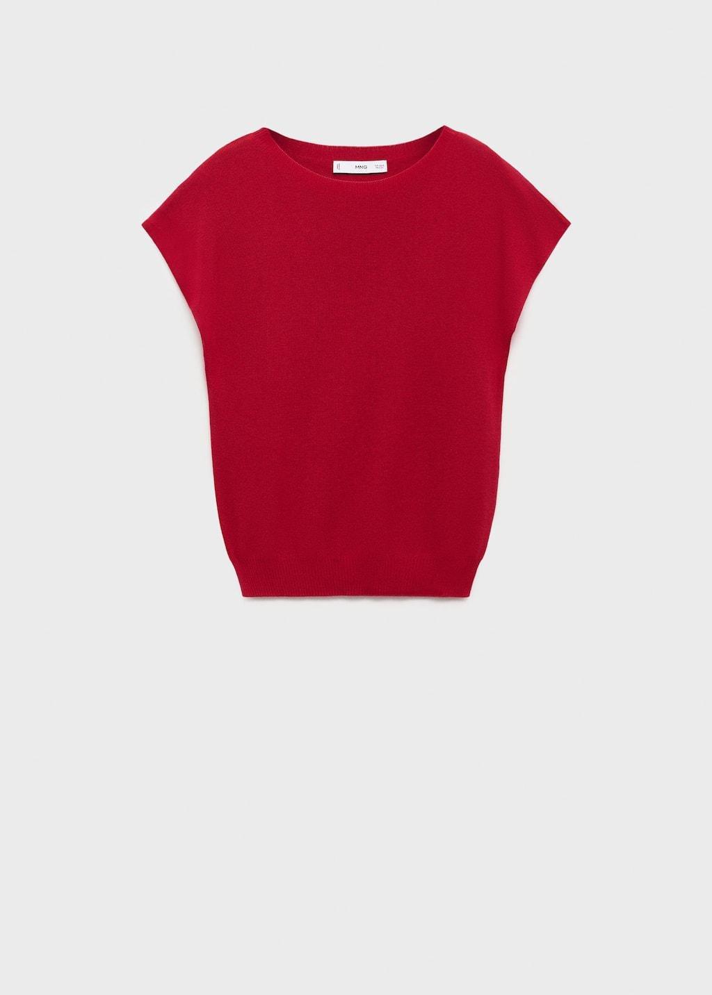 RED Short-sleeved fine-knit sweater, Red, large image number 3