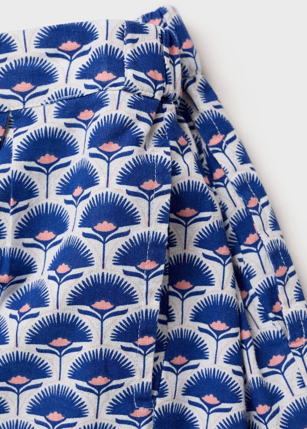 Blue Printed Linen Shorts, Kids Boys, , large image number 2